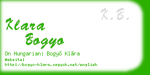 klara bogyo business card