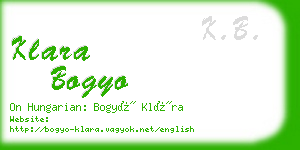 klara bogyo business card